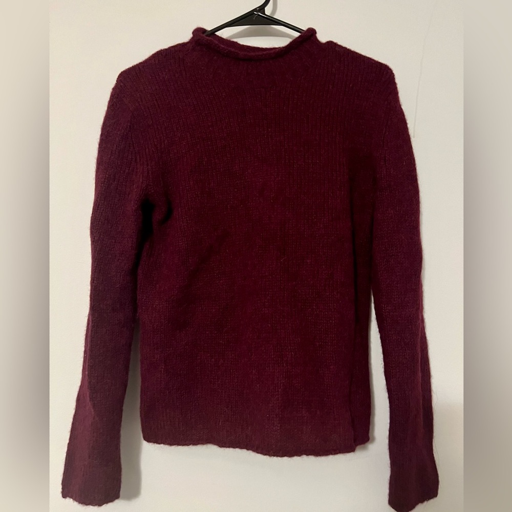 NWT! Theory burgundy mock neck alpaca sweater